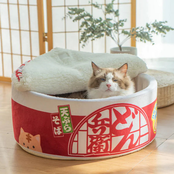 Nido de gato de ramen acogedor