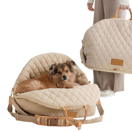 Plush Dog Car Seat 3-in-1 Pet Carrier - King & Paws