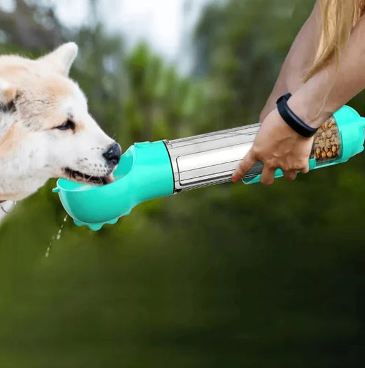 3-in-1 Portable Dog Water Bottle and Food Dispenser - King & Paws