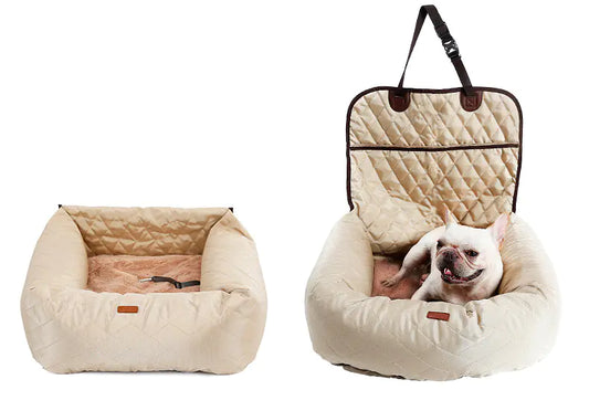 2-in-1 Folding Dog Carrier and Car Seat Pad - King & Paws